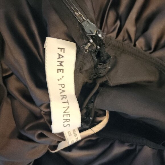 Fame Partners Black Lace Strap Midi Dress With Floral Overlay - Picture 3 of 12